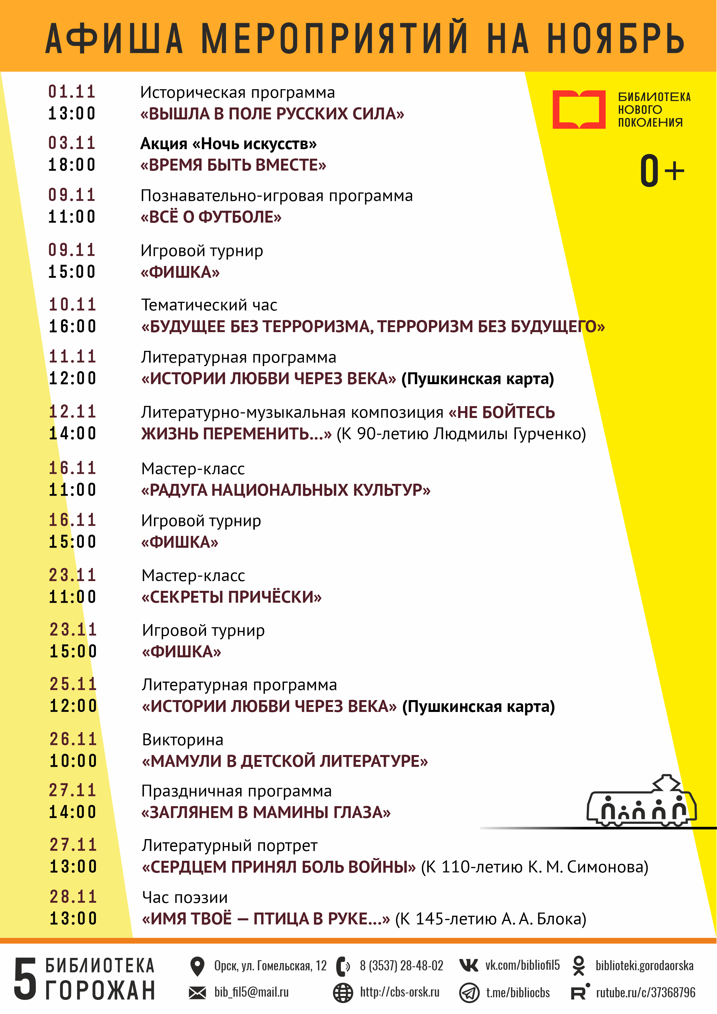 5 горожан. Афиша